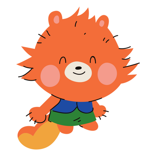 Cute fuzzy fox character  PNG Design
