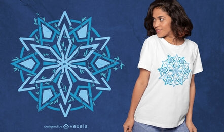 Design geométrico de camiseta estrela floral