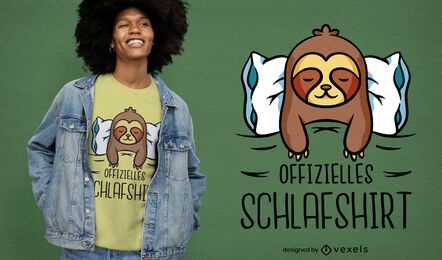 Sloth sleeping cartoon t-shirt design