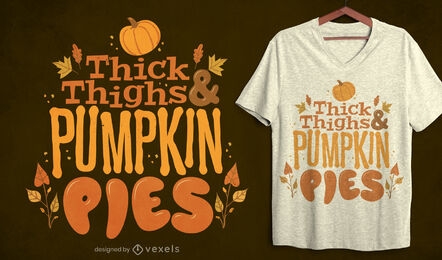Design de t-shirt de outono com abóboras e folhas