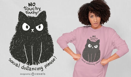Design de t-shirt de desenho animado de gato zangado