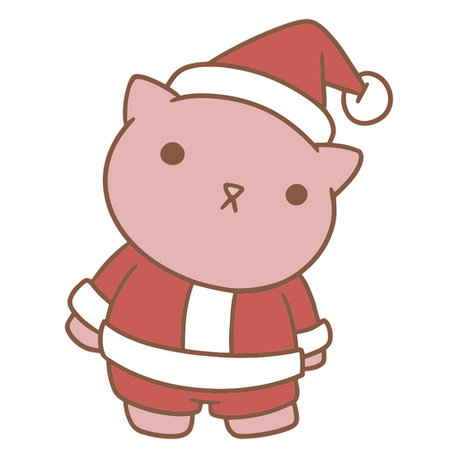 Kawaii Christmas Santa Claus kitty cute PNG Design