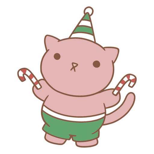 Kawaii Christmas elf kitty cute PNG Design