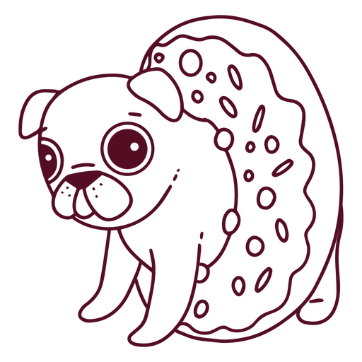 Personagem de rosquinha pug engraçado Desenho PNG