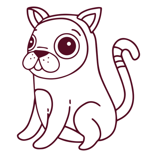 Personagem de gato pug engraçado Desenho PNG