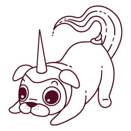 Funny pug unicorn character PNG Design