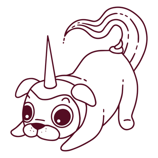 Personagem de unicórnio pug engraçado Desenho PNG