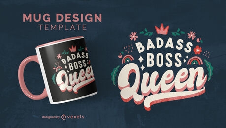 Boss queen lettering quote mug design