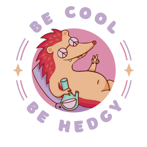 Cool hedgehog badge PNG Design