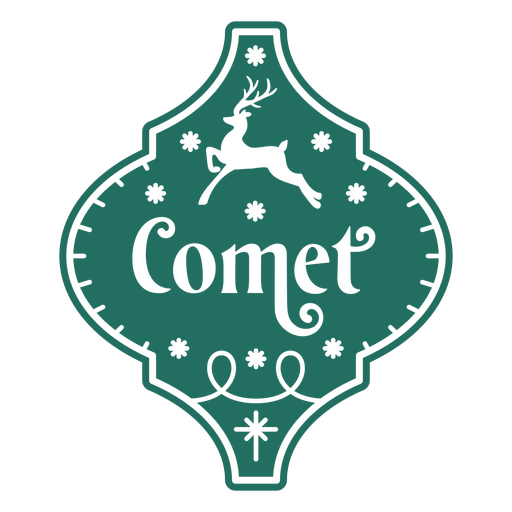 Rentier Comet Weihnachtsabzeichen PNG-Design