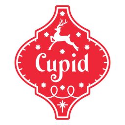 Insignia de Navidad de Cupido de reno Diseño PNG