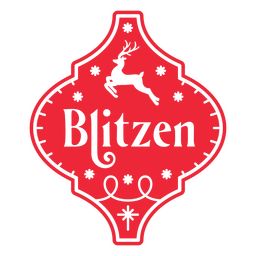 Distintivo de Natal Rena Blitzen Desenho PNG