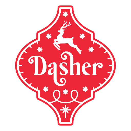 Rentier Dasher Weihnachtsabzeichen PNG-Design