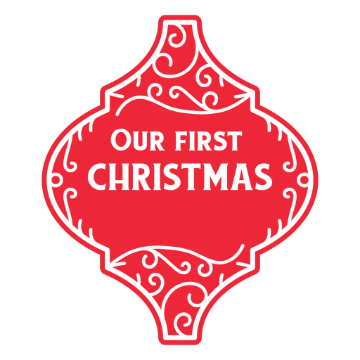 Weihnachtsschmuck unser erster Weihnachtsausschnitt PNG-Design