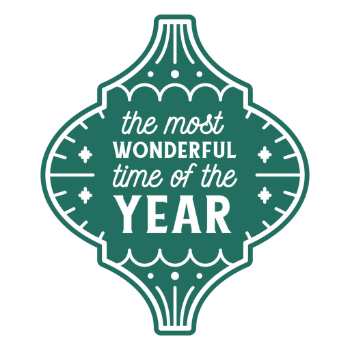Christmas ornaments most wonderful time quote cut out PNG Design