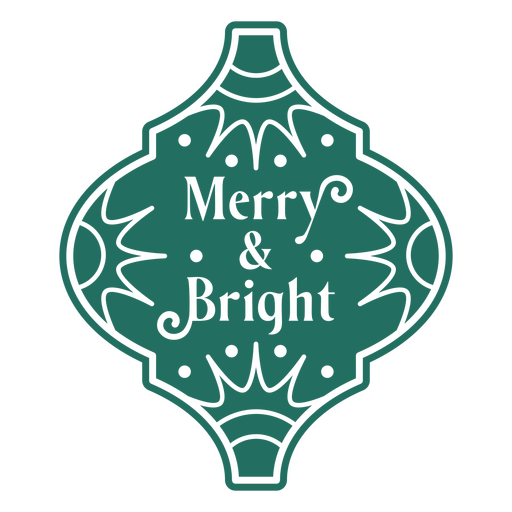 Christmas ornaments merry and bright cut out PNG Design