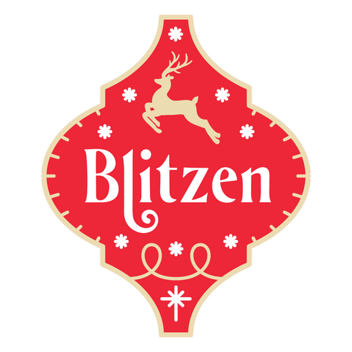 Adornos navide?os Blitzen recortados Diseño PNG