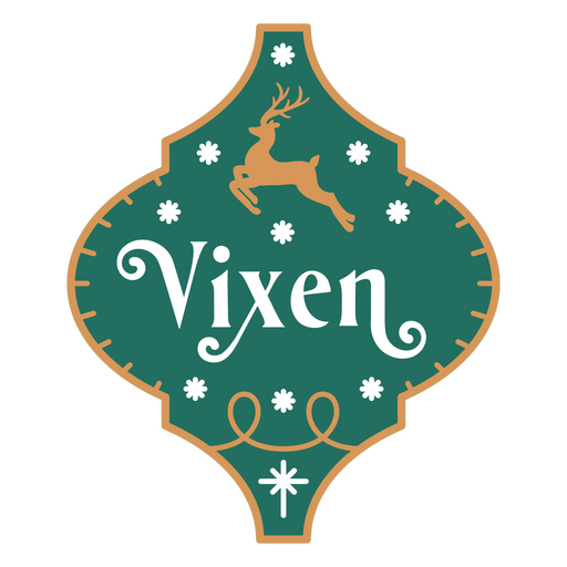 Christmas ornaments Vixen color stroke PNG Design