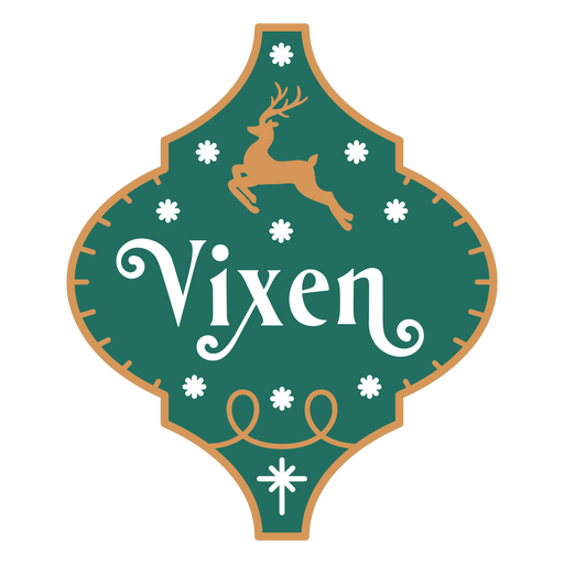 Traço de cor Vixen de enfeites de Natal Desenho PNG