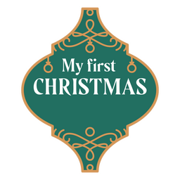 Weihnachtsschmuck mein erster Farbstrich mit Weihnachtszitat PNG-Design