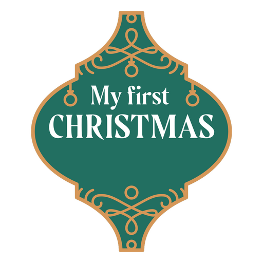 Christmas ornaments my first Christmas quote color stroke PNG Design