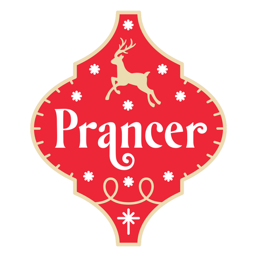 Adornos navide?os Prancer recortado Diseño PNG