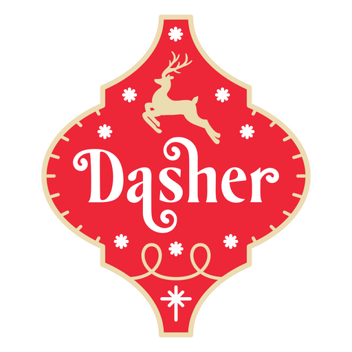 Christmas ornaments Dasher cut out PNG Design