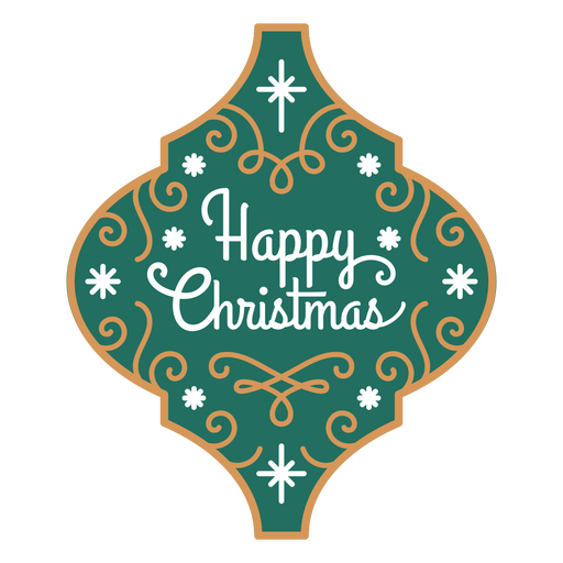 Christmas ornaments happy Christmas lettering PNG Design