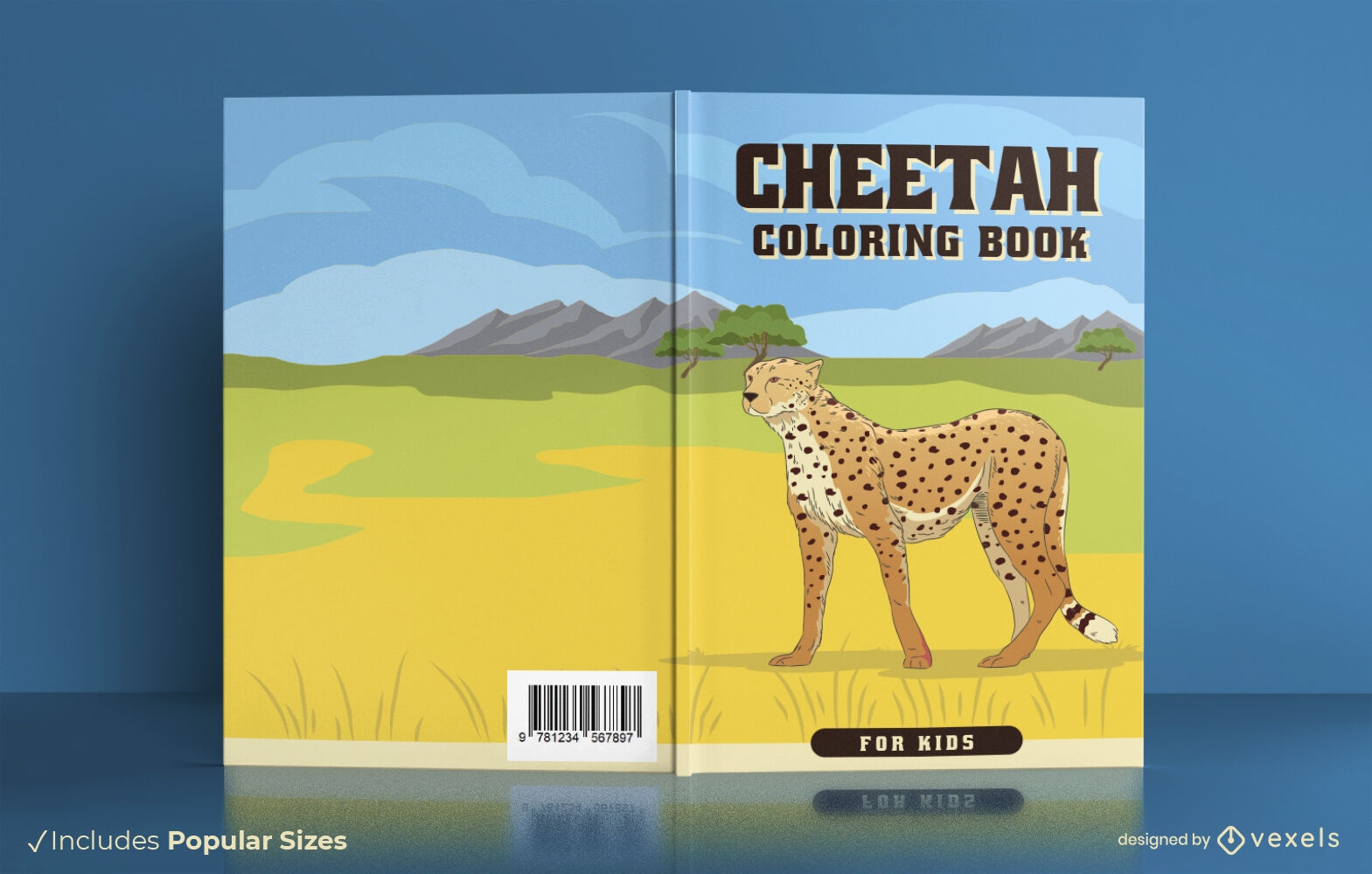 Cheetah in the jungle book cover design