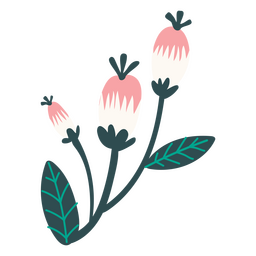 Flying flowers semi flat PNG Design