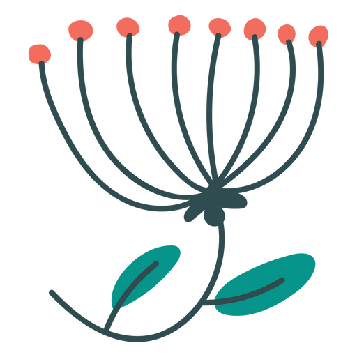 Blumenpflanze halbflach PNG-Design