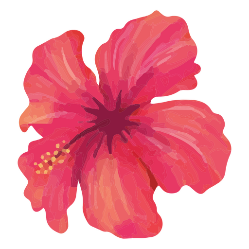 Aquarela de design floral de hibisco rosa Desenho PNG