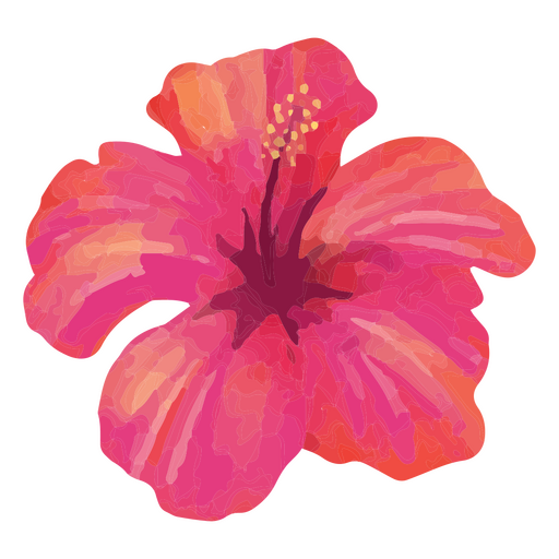 Aquarela floral de hibisco