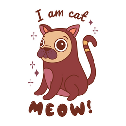 Soy gato pug perro cita trazo de color Diseño PNG