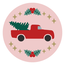 Christmas flat truck ornament PNG Design