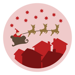 Weihnachtsflaches Sankt-Ren PNG-Design