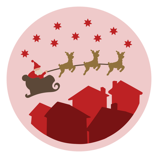Christmas flat santa reindeer PNG Design