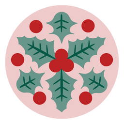 Weihnachtsflache Mistelverzierung PNG-Design