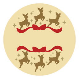 Christmas flat reindeer ornament bow PNG Design