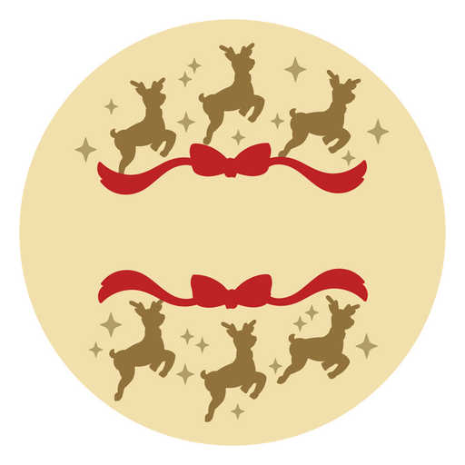 Christmas flat reindeer ornament bow