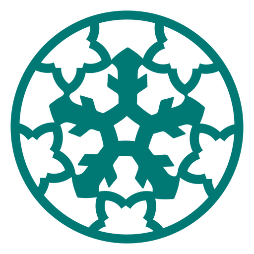 Weihnachtsflaches Schneegrün PNG-Design