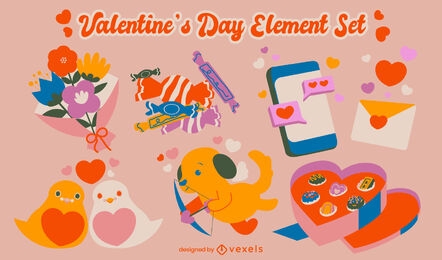 Lovely Valentine's day illustration set