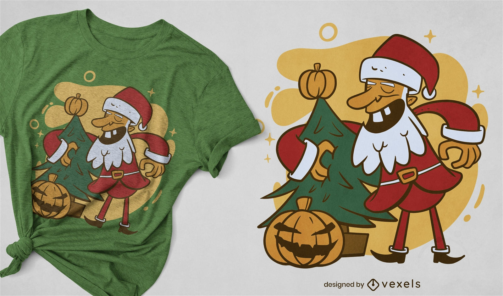 Weihnachtsmann im Halloween-T-Shirt-Design