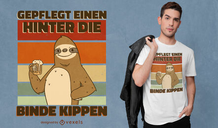 Sloth animal drinking beer t-shirt design