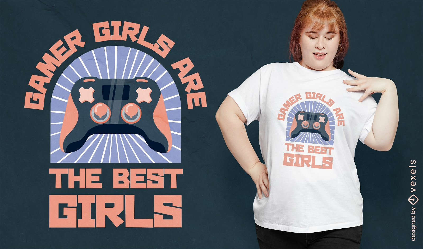 Joystick para design de camiseta gamer girl