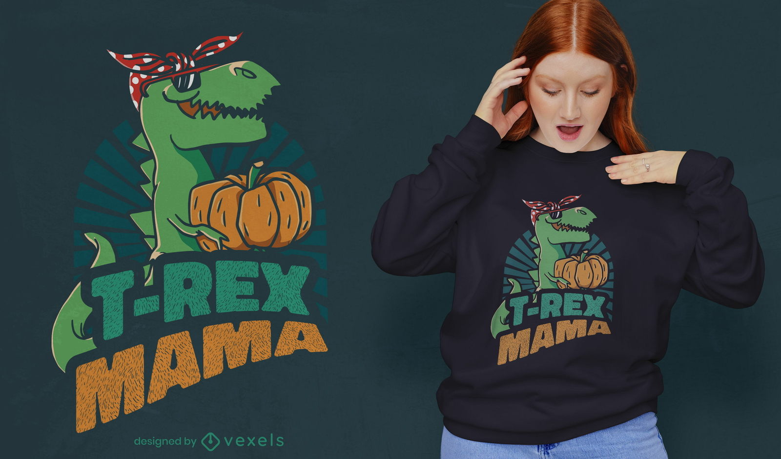 Design incrível de t-rex mama