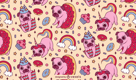 Cute pug pattern design