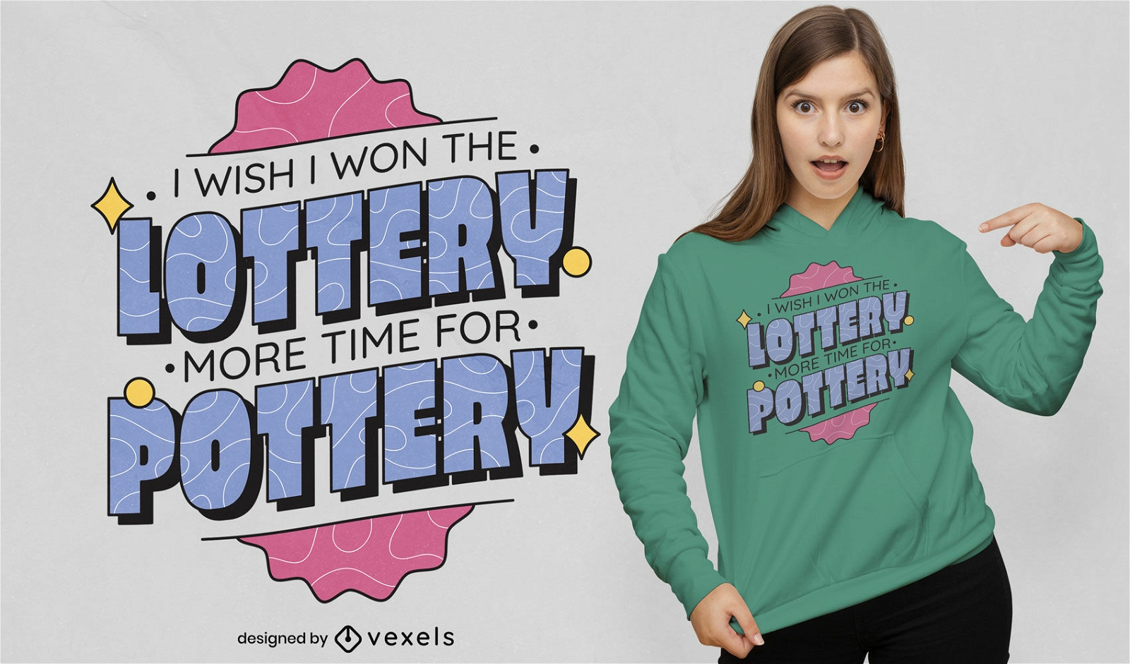 Pottery hobby quote t-shirt design