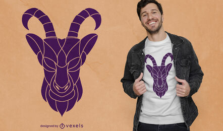 Diseño de camiseta de símbolo de cabra de Capricornio