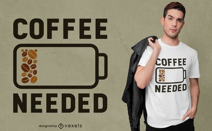 Coffee beans battery t-shirt design